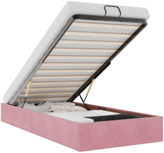 vidaXL Ottoman-Bett ohne Matratze Rosa 90x190 cm Samt 3310936