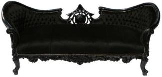 Casa Padrino Sofa Barock Sofa Vampire Schwarz/Schwarz - Limited Edition - Lounge Couch