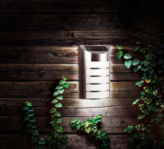 LED Solar Wandleuchte Fassadenleuchte aus rostfreiem Stahl für den Außenbereich in Edelstahl | 160 x 70 x 265mm (B. x L. x H.) | 20 Lumen | Kaltweiß (6000 K)