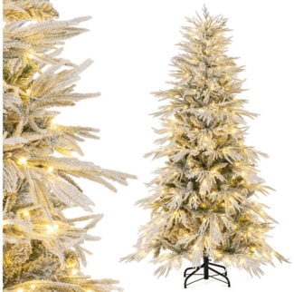 COSTWAY Künstlicher Weihnachtsbaum, 180cm, 594 Spitzen, 250 LEDs, Klappfuß