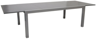 Ausziehtisch MARINA XXL, 200/300x110 cm, Aluminium + Glas grau