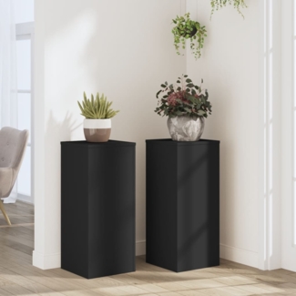 vidaXL Pflanzenständer 2 Stk. Schwarz 30x30x70 cm Holzwerkstoff 852925