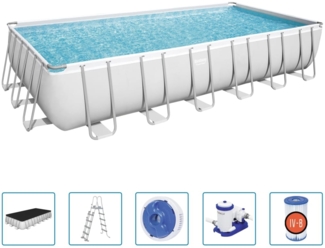 Bestway Power Steel Pool-Set Rechteckig 732x366x132 cm 3202640