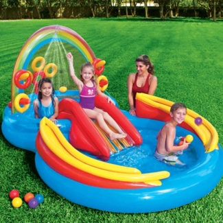 Intex Pool Aufblasbar Rainbow Ring Play Center 297x193 x135 cm 3202797