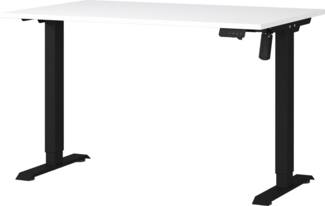 Germania Schreibtisch 8022-614, in Weiß/Schwarz, elektr. höhenverstellbar, 120 x 119 x 80 cm (BxHxT)
