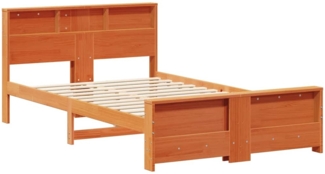 vidaXL Bettrahmen mit Kopfteil Wachsbraun 120 x 190 cm Holzwerkstoff 877247