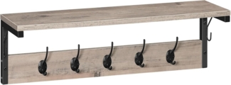 Moderne Wandgarderobe mit 7 Haken und Ablage, Wandregal für Flur und Wohnzimmer
