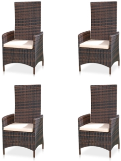 4er Set Verstellbarer Garten Relaxsessel Polyrattan Gartenmöbel Balkon Sitzmöbel
