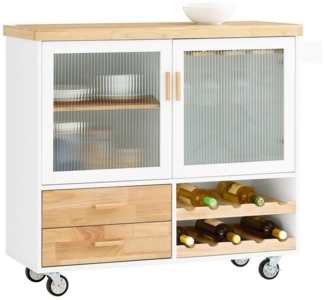 SoBuy Küchenwagen FKW114, Küchenschrank mit Arbeitsplatte Kücheninsel Rollwagen Sideboard