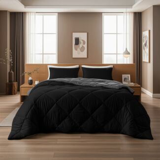 Sleeptime Bettdecke Diamond – waschbar, 4 Jahreszeiten, Schwarz/Anthrazit