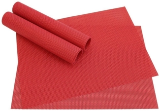 matches21 HOME & HOBBY Platzset Tischset ELEGANCE rot 4er Tischunterlage als Tischdeko, (4-St), modernes Esstisch Platzdeckchen als abwaschbarer Tischuntersetzer
