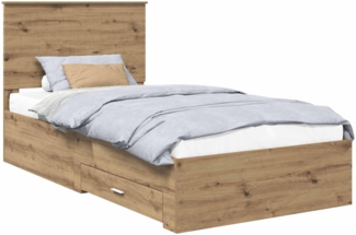 vidaXL Bettrahmen Artisan-Eiche 100 x 200 cm Holzwerkstoff 3411349