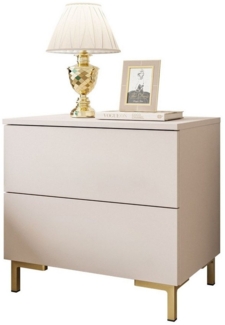 Lookway Nachttisch LINA Kaschmir mit LED Beleuchtung, Breite 55cm