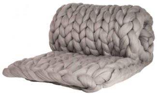 Wolldecke Cosima Chunky Knit small 80x130cm, hellgrau