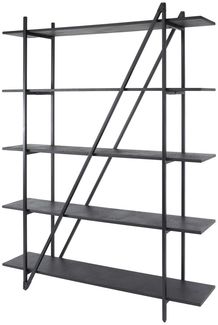 Regal Pouv Metall-Optik, modern und robust mit 5 Böden, dunkelgrau, 140 cm breit