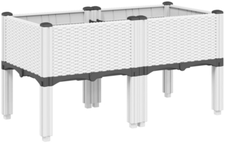 vidaXL Pflanzkasten mit Beinen Weiß 80x40x42 cm PP 367894