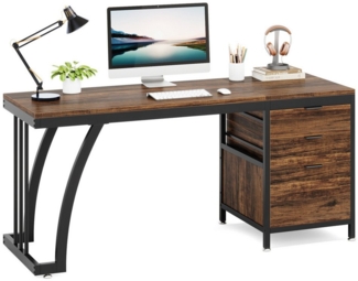 Tribesigns Computertisch mit 3 Schubladen, Home Office Schreibtische mit Schubladenschrank