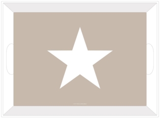 Geda Labels GmbH Tablett Stern, Melamin, (1-tlg), Beige, 41 x 30 x 5, spülmaschinengeeignet