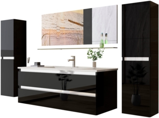 Badmöbel Set Kairo 4-teilig 120 cm Schwarz