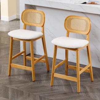 WAHSON OFFICE CHAIRS Barhocker Rattan 2/4er Set, Barstuhl Bistrohocker