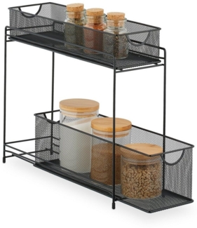 relaxdays Küchenregal Metall Küchenschrank Organizer, Schwarz