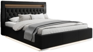 Luxusbetten24 Polsterbett Designer Polsterbett Infinity, inkl. RGB-Beleuchtung, USB-Anschluss und Stauraum