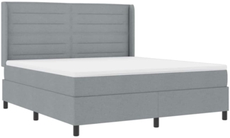 vidaXL LED Boxspringbett mit Matratze Hellgrau 180x200 cm Stoff 3343455
