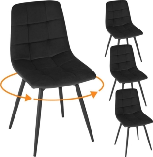 EUGAD Esszimmerstuhl, drehbar, 4er Set, Küchenstuhl, gepolstert, Samt