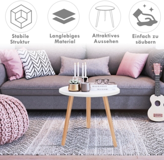 Kaffeetisch Beistelltisch Esstisch Küchentisch Nachttisch Holz Weiß