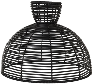 Star Trading Lampenschirm, Runde, Rattan, Schwarz, E27, Außenbereich, ⌀ 37,5 cm