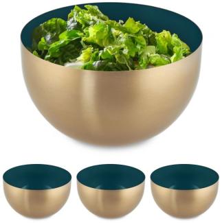 4 x Salatschüssel Edelstahl grün-gold 10046428