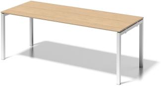 Cito Schreibtisch, 740 mm höhenfixes U-Gestell, H 19 x B 2000 x T 800 mm, Dekor ahorn, Gestell verkehrsweiß