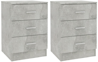 vidaXL Nachttische 2 Stk. Betongrau 38x35x56 cm Holzwerkstoff 800459
