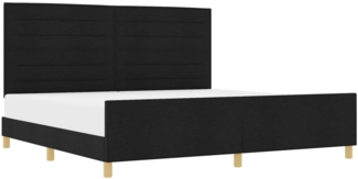 vidaXL Bettgestell mit Kopfteil Schwarz 200 x 200 cm Stoff 3344678
