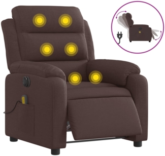 vidaXL Massagesessel Elektrisch Dunkelbraun Stoff 3204973