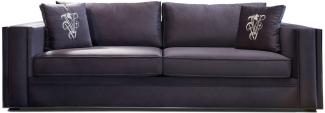 Casa Padrino Luxus Sofa Lila / Silber 240 x 95 x H. 65 cm, mit dekorativen Kissen