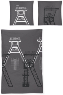 Bettwäsche Irisette Satin 8473-11 Ruhrpott Kumpel Glück Auf 135x200.