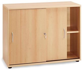 Aktenschrank TYP4000 Buche hell Nachbildung, 2OH, Schiebetüren, H=76cm, B x H x T: ca. 100 x 76 x 39,5 cm