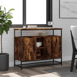 vidaXL Sideboard Räuchereiche 100x35x80 cm Holzwerkstoff 835541