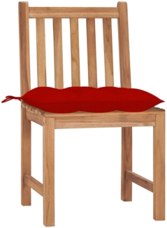 vidaXL Gartenstühle 4 Stk. mit Kissen Massivholz Teak 3073109