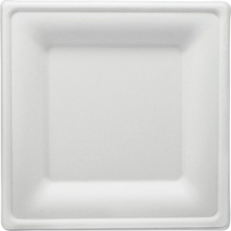 wisefood Einwegteller Zuckerrohr Teller - quadratisch 20 cm Bagasse, (200 St)