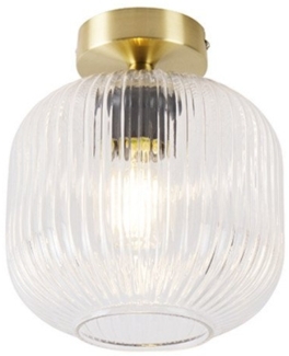 Qazqa Deckenleuchte Karel, ohne Leuchtmittel, E27, Gold/Messing, Art Deco, Glas, 1-flammig