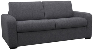 Vente-unique - Schlafsofa mit Matratze 4-Sitzer - Liegefläche 160 cm - Matratze 14 cm - Stoff - Anthrazit - BEVIS