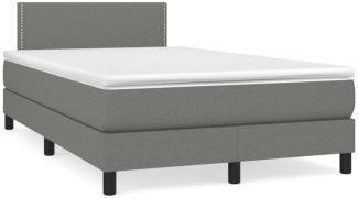 vidaXL Boxspringbett mit Matratze & LED Dunkelgrau 120x190 cm Stoff 3270033