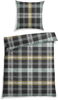 Schiesser Bettwäscheset Scott - Feinbiber - 2-teilig - 135 x 200 cm - Dunkelgrau