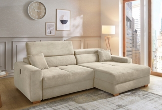 Jockenhöfer Gruppe Ecksofa Slider, L-Form, 140kg Belastbarkeit, elektromotorische Sitztiefenverstellung,USB-Ladeports,mit Kopfstützen