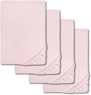 4er-Set Castell Spannbettlaken Jersey rosa 90x190 - 100x200 cm (4 Stück)