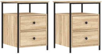 2er-Set Nachttische, Nachtschränke Sonoma-Eiche 44 x 45 x 60 cm Holzwerkstoff