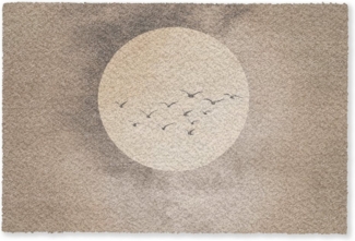 MuchoWow Fußmatte Vogel - Beige - Japanisch, Rechteckig, innen Schmutzfangmatte, Tür, Schmutzfänger Flur, Teppich, 60x40 cm