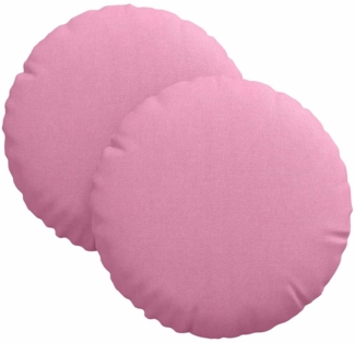 vidaXL Sitzkissen 2 pcs Rosa Ø30 x 13 cm Stoff 42014098